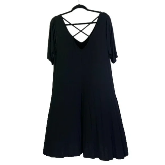LANE BRYANT Black Strappy T-Shirt Midi Dress - NWT - Picture 8 of 11